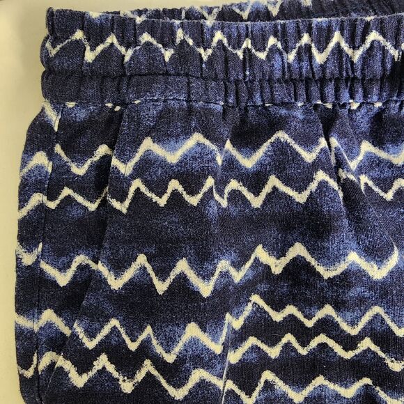 Old Navy Womens Shorts Small Blue Chevron Casual Linen Blend Pockets Drawstring - Picture 4 of 8